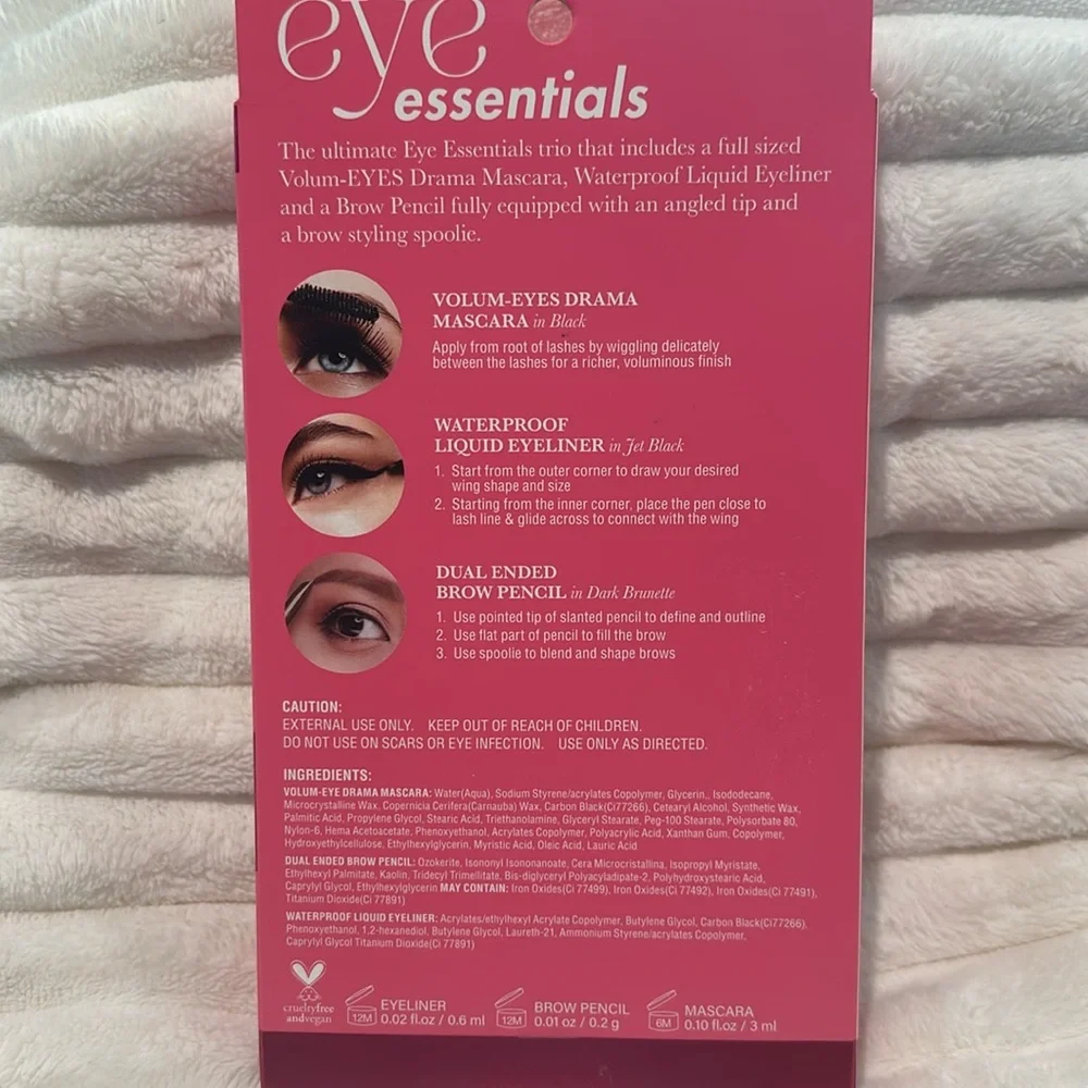 NWT Absolute New York Eye Essentials Mascara, Eyeliner, Pencil.